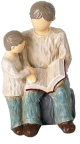 Lsydzh Father and Son Reading Figurines, That's My Dad, Gifts for Father Resin Hand-Painted Figure Home Decor Fathers Day from Son for Dad