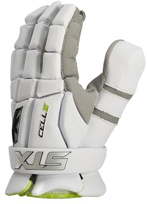 STX Cell VI™ Lacrosse Goalie Gloves, Medium, White, Pair