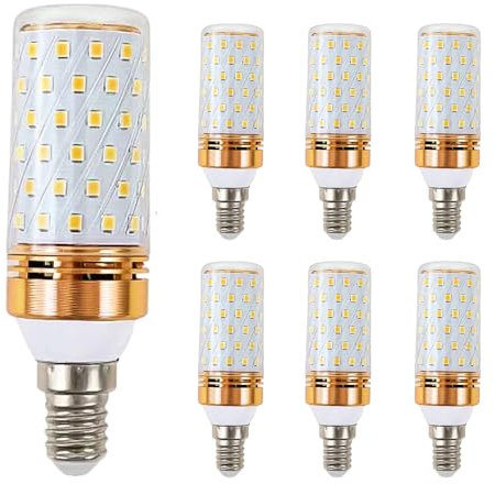 WULUN E14 9W Warmweiße LED-Birnen, AC/DC 220-240V, 1000Lumens, E14 14mm kleine Schraubbasis, Energiesparlampen, äquivalente 85W Halogenlampen, 3000K Warmweiß, 6 pcs