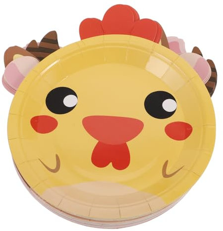 FOMIYES Platos De Papel Animales De Granja 50 Unidades 7 Pulgadas Papel Grueso Diseño Temático Decorativo Para Fiestas Infantiles Cumpleaños Eventos Campestres