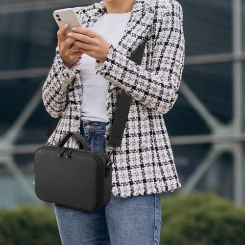 Helilyco EVA Schutzhülle für Mac Mini mit 3 Kartenfächern, verstellbarem Schultergurt und Kabelmanagement Schwarz
