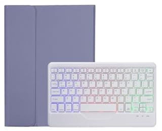 kuaijiexiaopu Abnehmbare QWERTY-Tastatur, vollständige Schutzhülle, geeignet for Lenovo M10 Plus 10,6 Zoll 3. Generation 2022 TB-125FU(Purple+Backlit Keyboard)