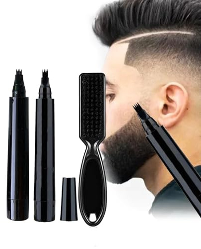 Bartfüllerstift,2pcs Bartfüller Stift,Wasserfester Bartstift,Schnurrbartstift,Beard Filler Pencil,Wasserfester Bartstift für Herren,Herren Bartstift Schwarz,Bartstift Füllset zum Füllen Schnurrbart