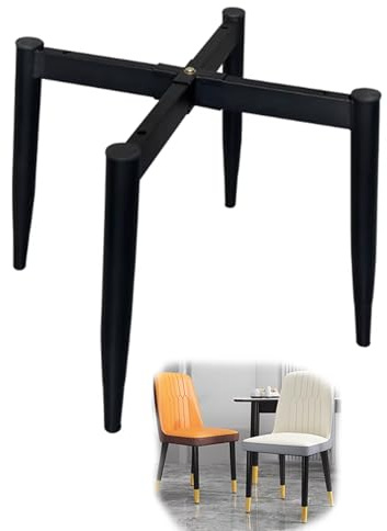 GFYHTN 35 * 35 * 41cm Pieds de Tabouret en métal Noir, Pieds de Remplacement pour Table Basse, Pied de Support en Croix pour Meubles aux Plateaux en Bois
