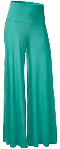 Emma Damen Klassisch einfarbrig hohe Taille weite Palazzo Lounge Hose(GR,3XL)