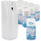 DripDropDry Complete Set - Automatic Air Freshener & 12 Fresh Linen Aerosol Refill Cans - Commercial Toilet (White)