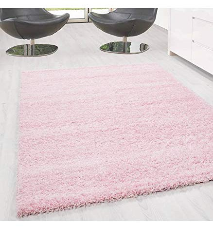 Carpettex Hochflor Teppich Wohnzimmer Einfarbig Design Prime Shaggy Teppich Pink 200 cm Rund - Langflor Teppich Schlafzimmer Flokati Teppich Flauschig Super Soft Küchenteppich Wohnzimmerteppich