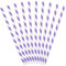 PartyDeco SPP1-004 - Paper Straws - Purple/White Striped - 19.5 cm (1 Pack of 10)