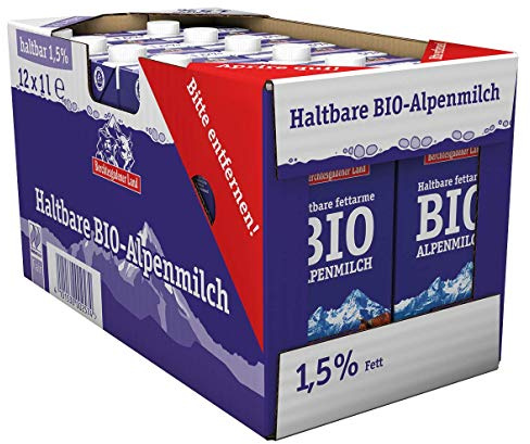 Berchtesgadener Land Bio Haltbare Bio-Alpenmilch 1.5% Fett, 12er Pack (12 x 1l)