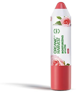 Organic Harvest Moisturizing Lip Butter: Rose | Tinted Lip Butter for Women, Men & Kids | Best Organic Lip Balm | 100% American Certified Organic | 4gm
