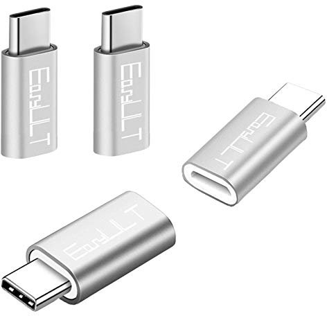 EasyULT Adattatore USB C a Micro USB [4 Pack], USB C Adapter USB Type C Adattatore Connettore per Galaxy S8/S8+,Hua wei P10 Plus/Honor 8,LG G6 e Altri Dispositivi USB C (Argento)