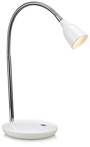 TULIP weiße Tischleuchte von Markslöjd - Tischlampe aus Metall mit LED-Lichtquelle von 2,5W Energieklasse A - Einstellbare Lampe 16x41,5x25cm