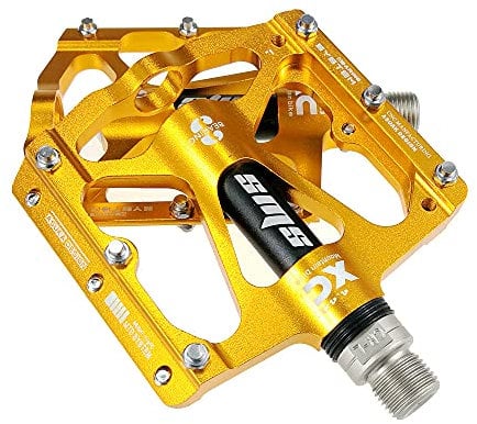 FrontStep Dunkelgelb Goldorange Hohe Qualität Aluminium Legierung Anti-Rutschpedale Leicht MTB/Mountainbike/Rennrad/Stadtrad/Radsport Pedal/BMX Mit Cr-Mo Stahlspindel Fahrrad Pedale (Golden)