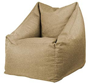 chilly pilley Sitzsack Sitzkissen Bodenkissen Sessel Gartenkissen mit Rückenlehne Sitz (Cappuccino)