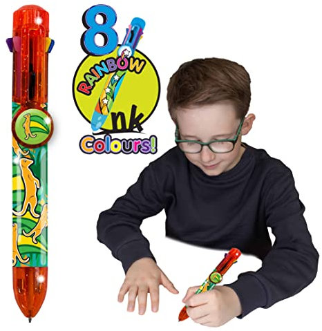 Rainbow Writer - Erdmännchen, Farbwechselstifte von Deluxebase. 8-in-1-Kugelschreiber, tolle Neuheitsstifte für Kinder und ideales Büro- oder Schulmaterial