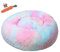 Chickw1 Hundebett rund Hundekissen Plüsch weichem Hundesofa rutschfest Base Katzenbett Donut Größe und Farbe wählbar (Tie-Dye buntes Pulver,60CM)