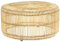 Moderner Couchtisch rund Rattan Heller Holzfarbton Limni