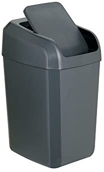Denox DEN128 Papelera Troya con Tapa basculante 15 litros, Antracita, 280x220x400 mm