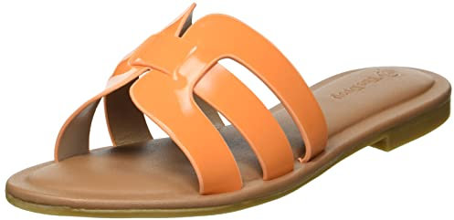 The Drop Monika Flat H-band Slide Sandal Donna, Arancia, 37