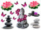 Planche stickers zen PAPIER ADHESIF TRANSPARENT WATERPROOF Feuille A4 muraux scrapbooking enfant adulte maison cuisine salle de bain salon chambre bureau mur porte lit meuble vitre miroir boite mug