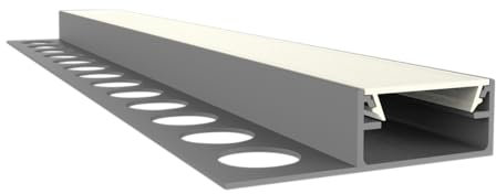 LED Aluminium Fliesenprofil F1H 2 Meter inkl. Abdeckung Opal/Klar LED Fliesenprofil 2m LED Alu Profil Fliesen (F1H opal)