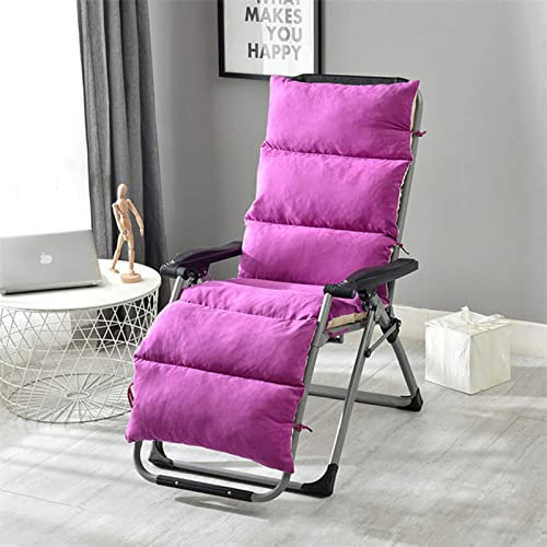 ZPYXBH Patio Chaise Lounger Cushion, Indoor Outdoor Zero Gravity Chair Cushion, Rocking Chair Sofa Cushion with Ties, Non-Slip Sun Lounger Swing Bench Cushion, Thick Padded Cushion,Purple,61in