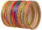 Touchstone Bunte 2 Dutzend Armreifen Kollektion Indische Bollywood Legierung Metall Texturierte Multicolor Designer Schmuck Armreif Armbänder Set von 24 In antikem Goldton für Frauen