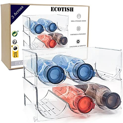 ECOTISH 2er-Pack stapelbares Flaschenregal Weinflaschenregal für Wasserflaschen Wein und Trinkflaschen stilvoller Flaschenregal für die Küche und Vorratskammer,Organisationsregal für Arbeitsplatten