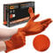 GripSense Nitrilhandschuhe (50er-Pack) Hohe Dichte & Diamant-Textur in Orange – Latex- & Puderfreie Einmalhandschuhe M – Werkstatthandschuhe Extradick & Superstark – Maximale Fingerbeweglichkeit L5