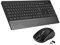 ANSTA drahtlose Maus Tastatur Kombination, drahtlose Tastatur mit Maus, 2.4 GHz Deutsches drahtloses Layout mit Armlehne, PC/Notebook Batterielebensdauer ist lang
