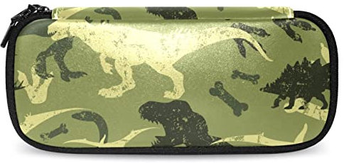 JDEZ Dinosaurier Camouflage Dino Textur Federmäppchen Bleistifttasche Make-up Pinsel Tasche für Frauen Mädchen