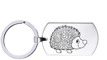 Schlüsselanhänger Edelstahl - Igel, silberfarben