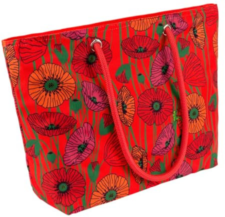Pylones - Einkaufstasche - My Daily Bag - Mohnblumen, rot, 48 x 34 x 14 cm