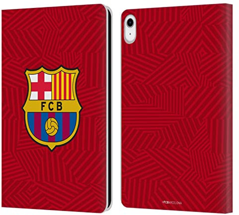 Head Case Designs Offizielle FC Barcelona Rot Wappen Leder-Wallet-Hülle Kompatibel mit Apple iPad 10.9 2022/2025