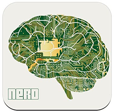 Untersetzer aus Kork – Gehirn in Leiterplatte Nerd – 6 Stück (95 x 95 mm)