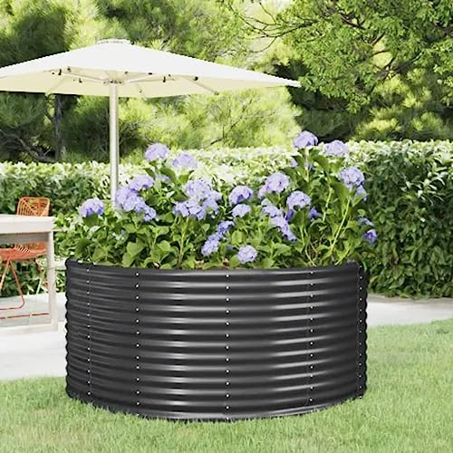 puraday Hochbeete Für Garten 140x140x68 cm Pflanzkübel Gemüsebeet Kräuterspirale XXL Anthrazit