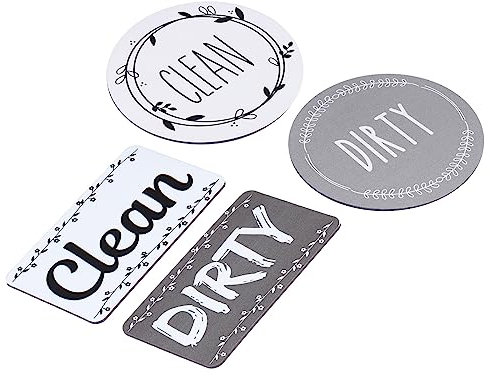 sourcing map Dishwasher Magnet Clean Dirty Sign Gray-White Double-sided Use for Dishwasher Washing Machine Refrigerator Clean Dirty Sign Indication 1set