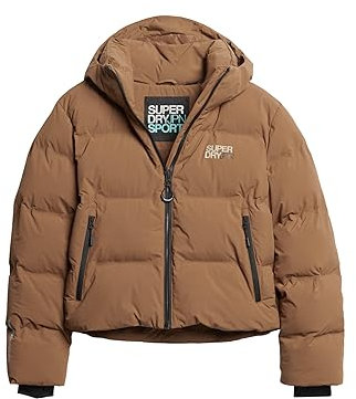 Superdry Damen Hooded Boxy Puffer Jacket Jacke, Rawhide Brown, 36