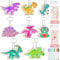 TOPJOWGA Dino Porte-Clés Enfants, 26 Pièces Dinosaures Bricolage Bois de Kit, Décoratifs en Bois Dinosaure, Dinosaure Porte-Clés Loisirs Creatif Activites Manuelles en Bois pour DIY Peinture