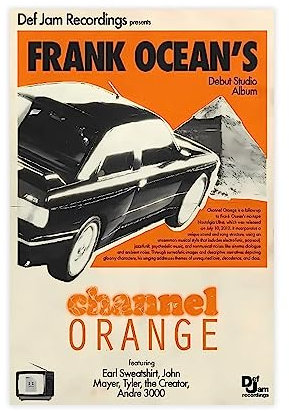THEGIS Leinwandposter, Motiv: Frank Ozeank, Orange, Musikabdeckung, Schlafzimmer-Dekor, Sportlandschaft, Büro, Raumdekoration, Geschenk, ungerahmt, 40 x 60 cm