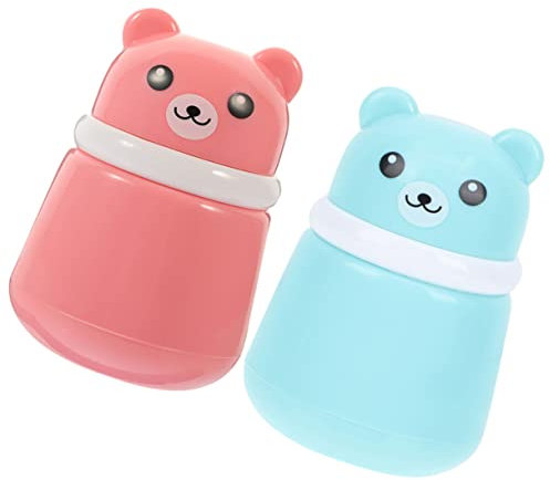 FELTECHELECTR 2st Baby-Puff-Box Lose Pulverflasche Gesichts-Make-up-Pinsel Praktische Körperpuderflasche Einfacher Talkumpuderbehälter EIN Bad Nehmen Reisen Verteilerkasten Synthetischer Schwamm