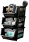 St@llion Set of 3 Small Black Plastic Stackable Basket Multi-Purpose Storage Kitchen Shelves Veg Rack Fruit Storage Stand Stacking Shelves Stationary Basket (Pack of 1)