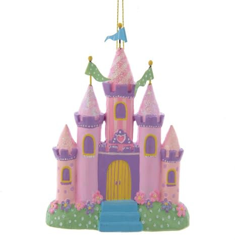 Addobbo Albero Di Natale Castello Principesse In Resina 10cm