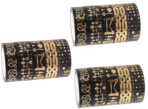 Lurrose Glitzeraufkleber 15 Rollen Japanisches Papierband Blumenaufkleber