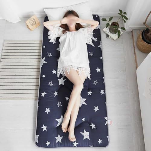 MAYFABD Japanische Boden Futon Matratze Tatami Bodenmatte Tragbare Camping Matratze Kinder Schlafunterlage Faltbare Roll Up Bodenliege Couch Bett Doppelschlafmatte Bodenmatratze,D,90x200cm