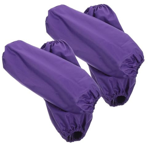 BUGUUYO 2 Paar Damen-Schutzhandschuhe für die Küche, Arbeitshandschuhe, Armstulpen, Überschlingen, Armstulpen, Violett, 33X19CM