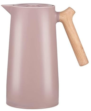 alpina Insulated Jug Carafe Coffee Pot 1L Double Walled Vacuum Carafe Jugs Tea Pot Flask with Press Button for Hot & Cold Drinks Coffee Tea Water (Pink), 23410