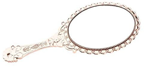 Xiaojikuaipao Handspiegel mit roségoldenem geprägtem Design, Premium-Glas, Make-up-Kompaktspiegel, perfekt für die Schöne und das Biest, Cosplay, tolles Geschenk für Teenager, Mädchen, Damen, 7 Stück