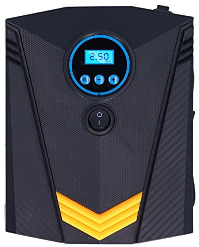 Inflador de Neumáticos Portátil de 120 W con Pantalla Digital de Alta Precisión y Luz LED, Bomba de Aire de Emergencia Automática para Automóviles, Bicicletas, Motocicletas Kit