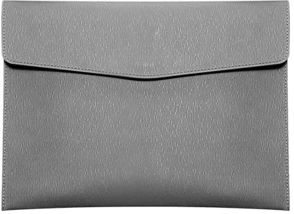Skyzone Porte-documents en cuir PU A4, étanche Portefeuille pour documents de voyage, Organisateur de documents,pochette documents sac de dossier enveloppe boîte à dossier bureau (Gris)